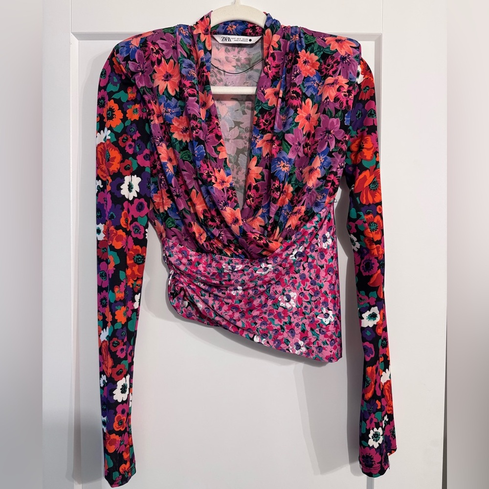 Zara Women's Multicolor Floral Blouse